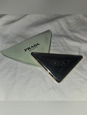 Prada Beauty Triangular Single Sided Mirror Mint Pouch